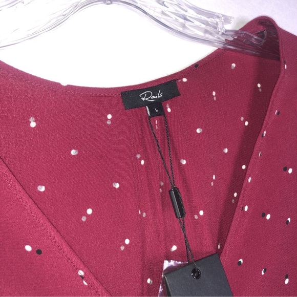 Rails Beaux Offset Dot Button Front Ruffle NWT - Picture 4 of 7